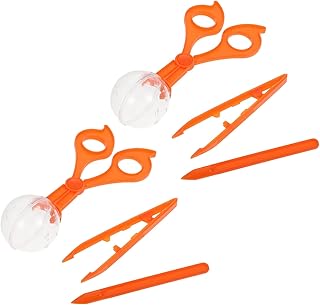 Kisangel 2 Set Kids Insect Scissors Handy Scoopers Plastic Jumbo Tweezers Bug Catcher Tool for Kids Boys Girls