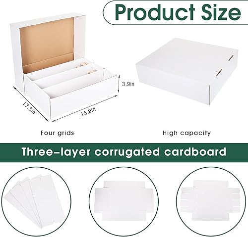 Miniatura 2 de Yexiya 3 unidades de 3200 unidades de cajas de almacenamiento de tarjetas intercambiables, cajas de almacenamiento de tarjetas deportivas blancas,