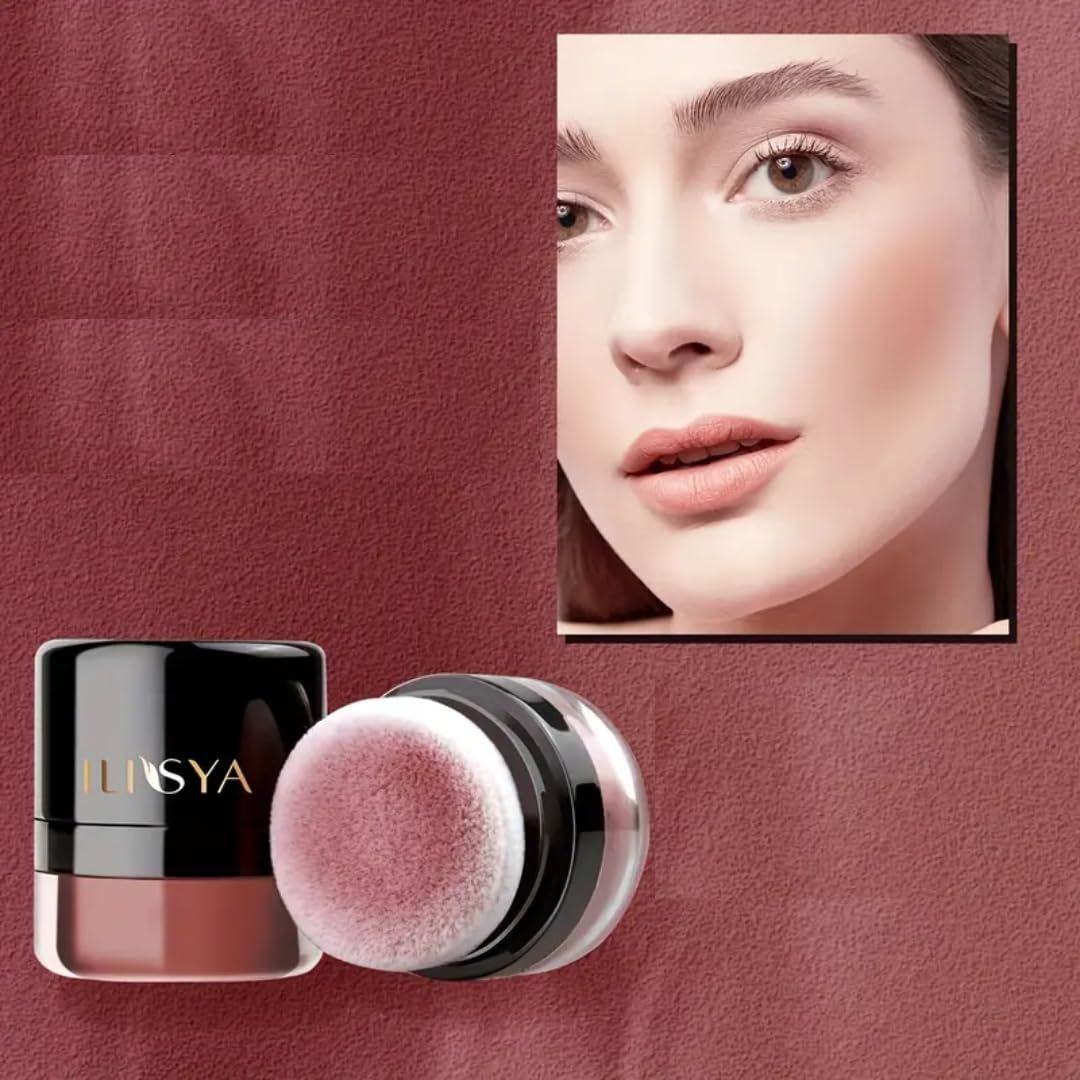 KEd Air Cushion Cheek Blusher, Highly Pigmented Makeup Powder Blush, Easy to Blend Waterproof Face Blush (1, Autumn Berries)