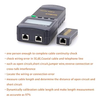 SC-8108 Digital Twisted Wire Meter Test Cat5 RJ45 STP UTP LAN Phone Coaxial Network Cable Tester Equipment