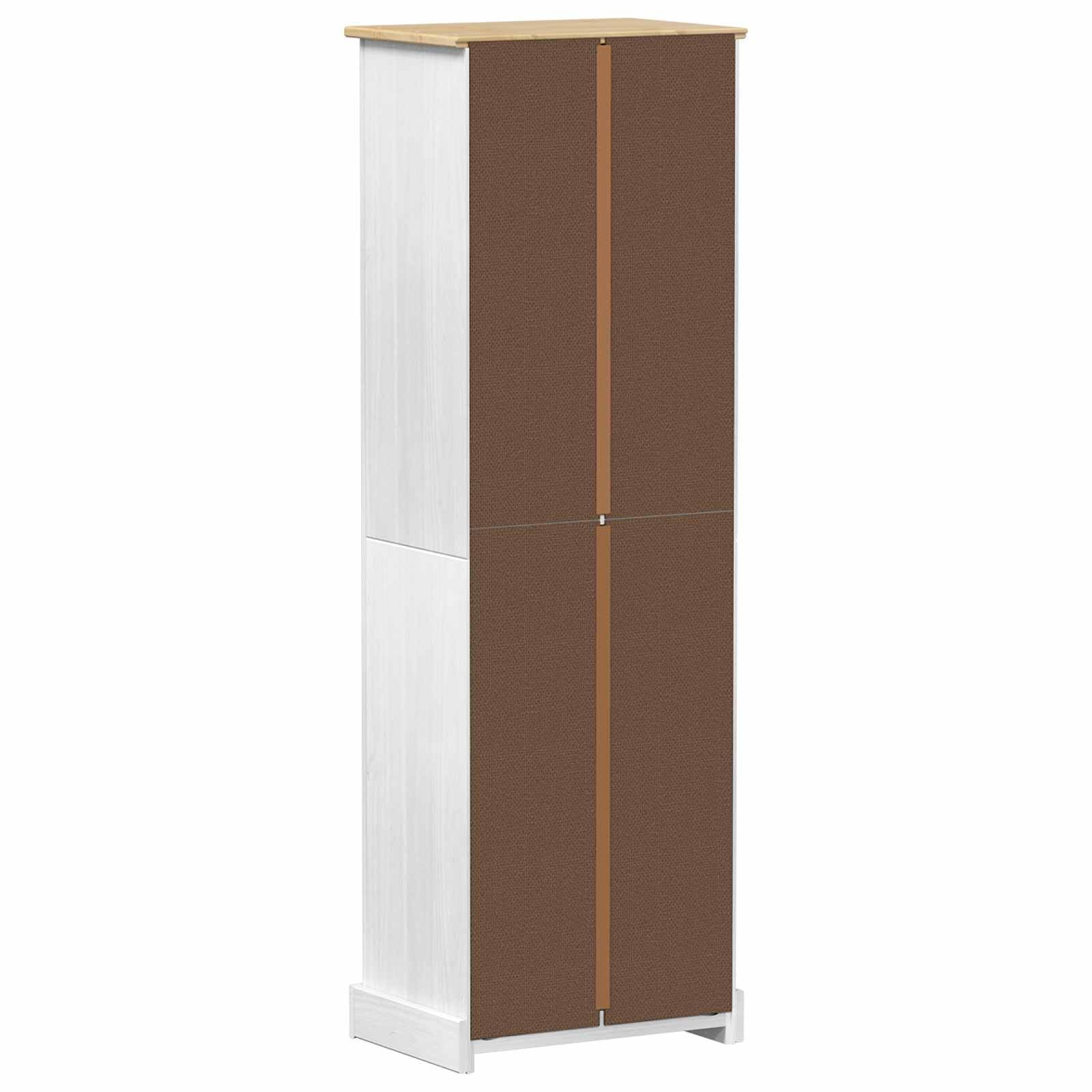Armoire blanche en pin massif 55 x 38 x 170 cm avec tiroir et étagère, penderie avec tringle à vêtements, espace de rangement pour chambre à coucher, couloir et dressing