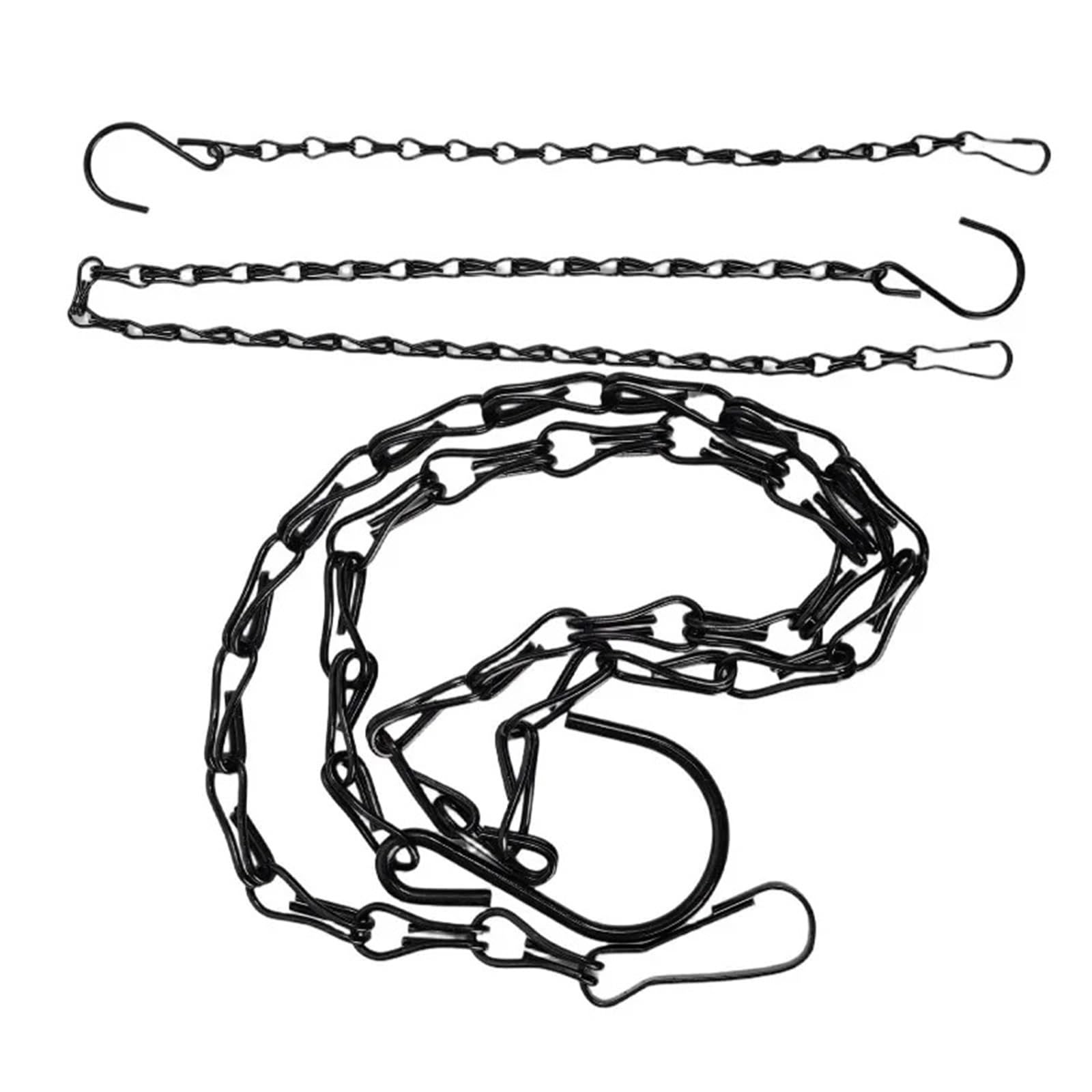 SQQCREATO Hanging Basket Chains Heavy Duty Hanging Chains With Ceiling Hooks Black Metal Hanger For Plants Baskets Flower Pots Home Garden(1PC-(25cm))