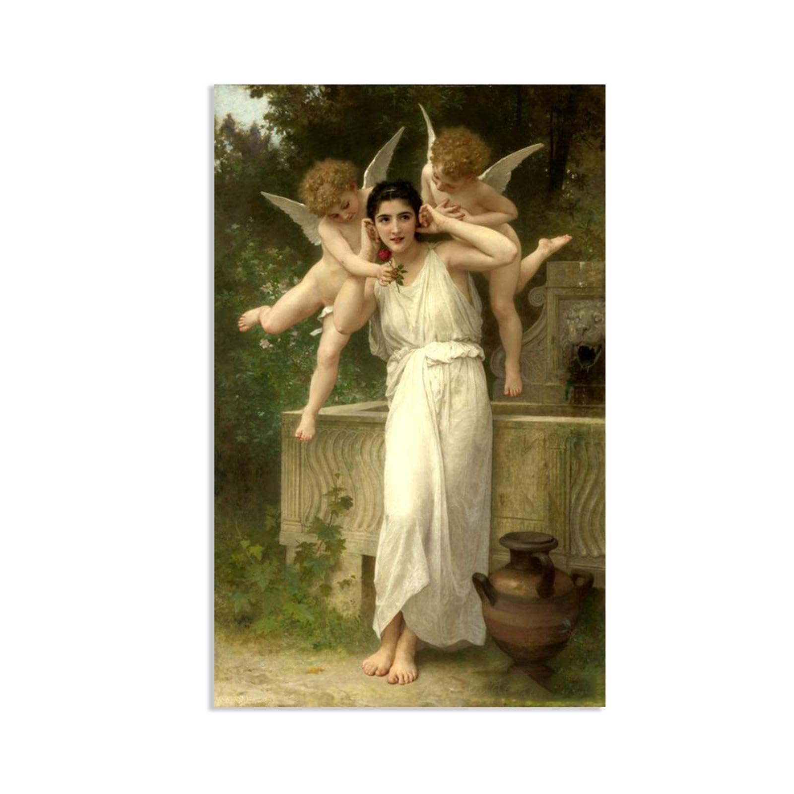 RXNHGJDS William-Adolphe Bouguereau Wall Art Youth Classical Art Prints Picture Famous Artwork Wall Decor for Living Room Bedroom Bathroom Home Decor 110x70cm frameless