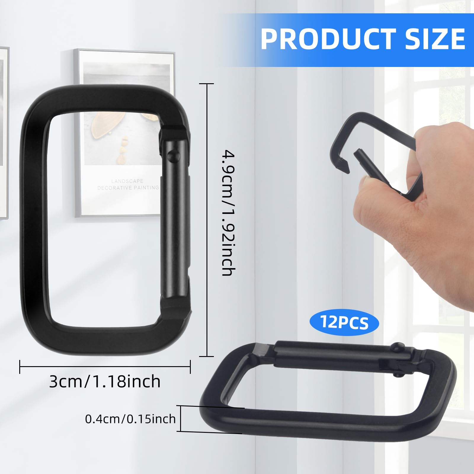 12 PCS Carabiner 1.18