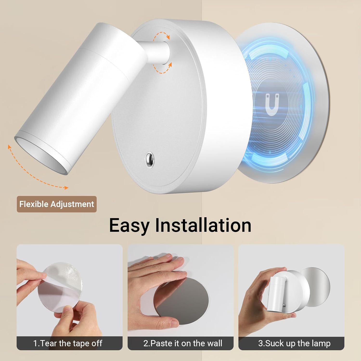 Spotlight Indoor, Wireless Uplighting Indoor with Remote Dimmable, 350° Rotate, Battery Powered Ceiling Spotlight for Artwork Painting Tree Plant Picture Lights, 4 Pack