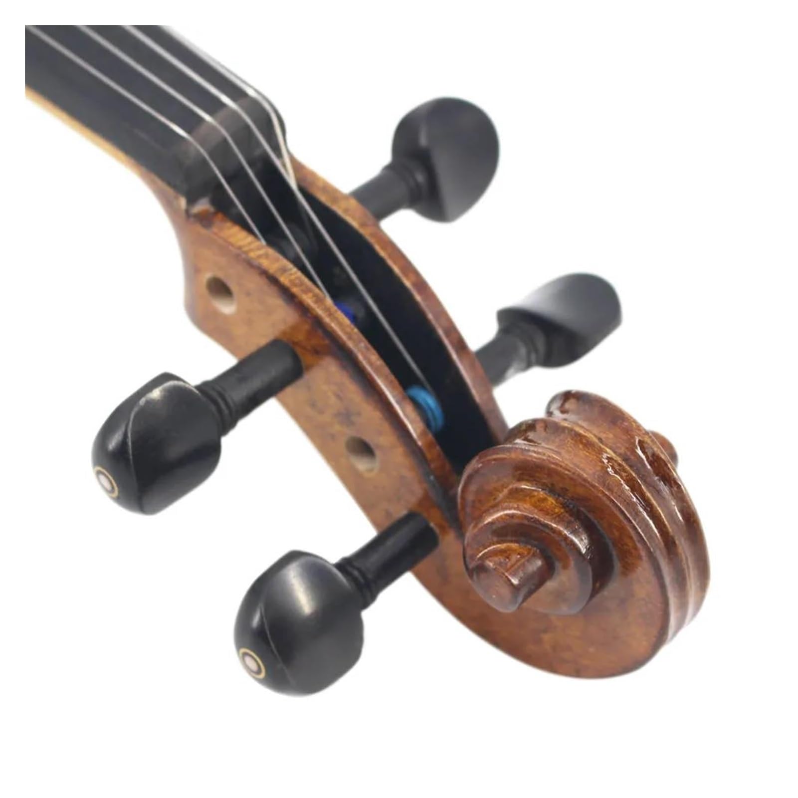 Violín De Tamaño Completo 4/4 De Arce Flameado Hecho A Mano Con Tapa De Abeto Ébano Con Estuche Y Sordina Para Arco Instrumento De Violín(1/8)