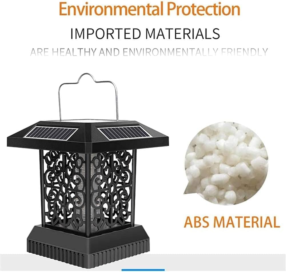 Lampada solare antizanzare, repellente elettrico ricaricabile per insetti con pannello solare, per interni ed esterni, ricarica USB