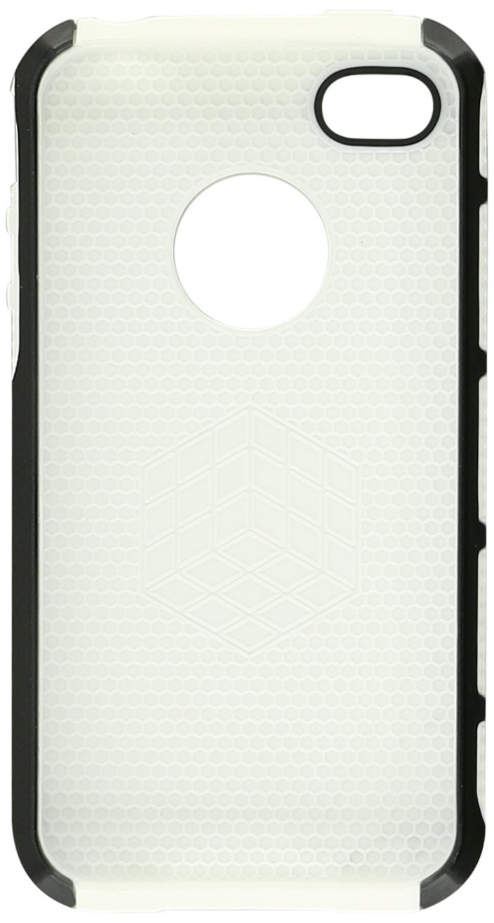 PHIPHONE4N1WHBK Hybrid Protective Gummy TPU Case for iPhone 4 - Retail Packaging - White/Black