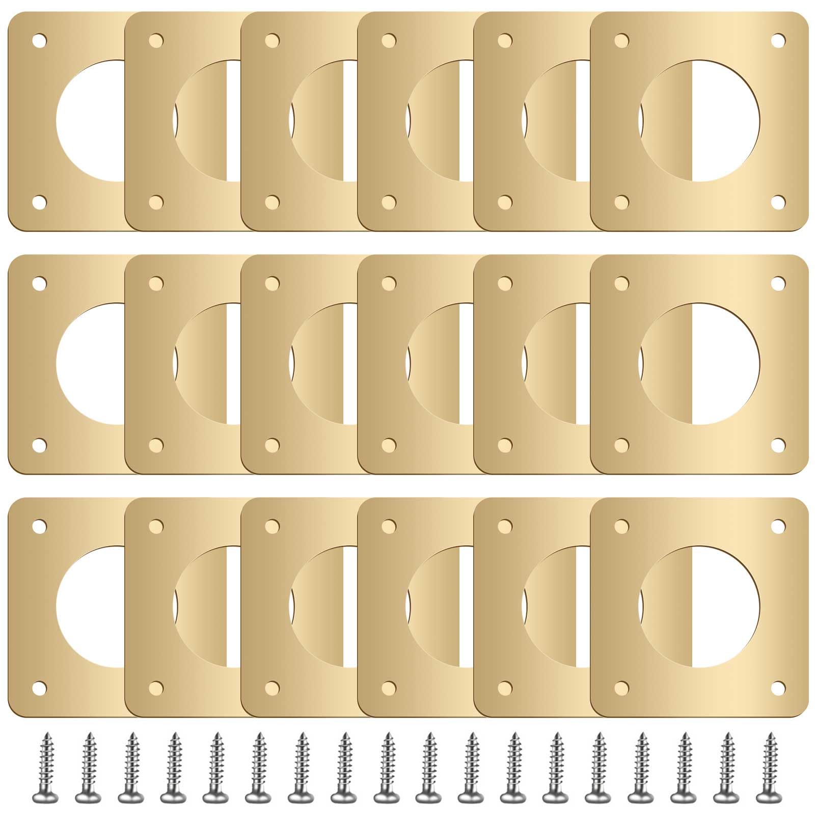 Hotop 18 Pcs 1 1/8'' Opening Metal Bird House Guard Portal Bird House Hole Protector with Copper Open Protector Guards for Eastern Bluebird Rooms Sparrow Houses(Opening)