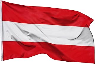 Aricona Österreich Flagge 90x150cm - wetterbeständige Fahne mit Messingösen, 100% Polyester, robuste Doppelnaht & in lebendigen Farben - ideal für Flaggen-Liebhaber