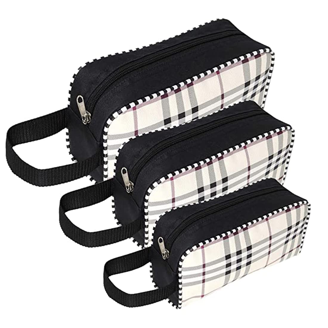 aaron inc Travel Makeup Pouch Set Toiletries Bag Cosmetic Organizer Bag for Men & Women Toiletry Storage Kit Set of 3 - Ivory-picture-22