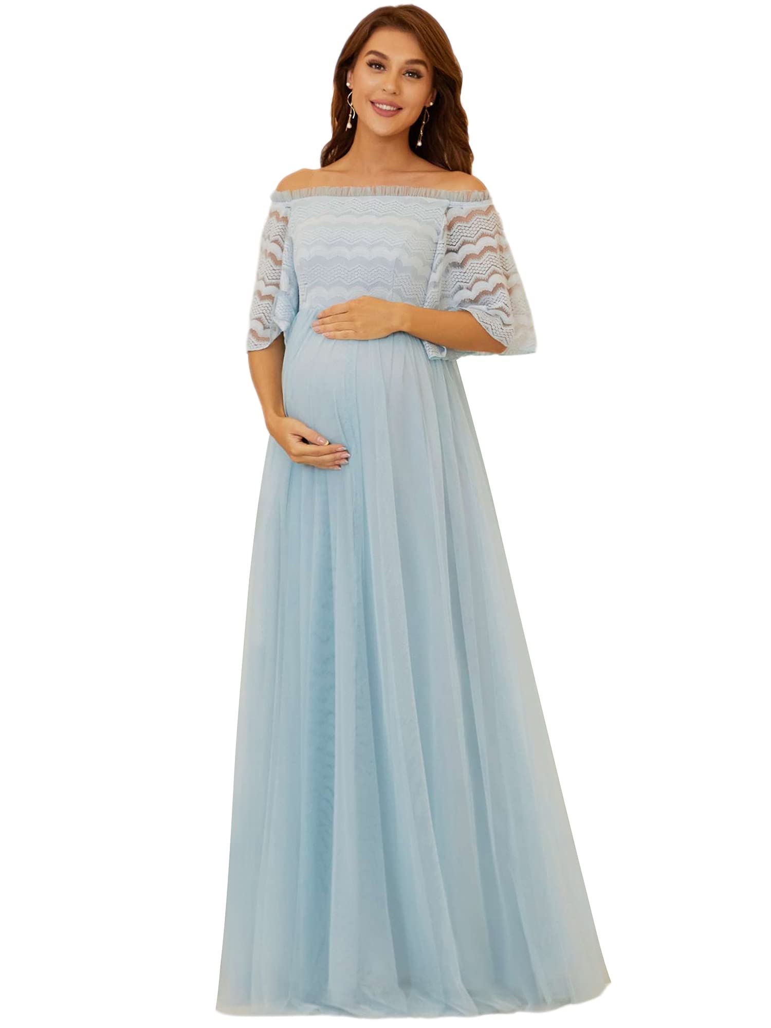 Ever Pretty Womens Off Shoulder Maxi Tulle Wedding Maternity Bridesmaid |  Desertcart Maldives