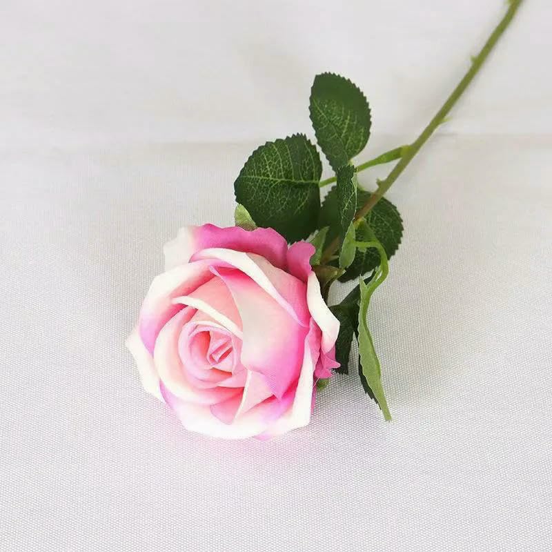 1/5/10/20 Stück künstliche Rosenblumen, Zweig, künstlich, rot, realistisch, künstliche Rose, Hochzeitsfeier, romantische Heimdekoration, Weiß, Dunkelrosa, 20 Stück