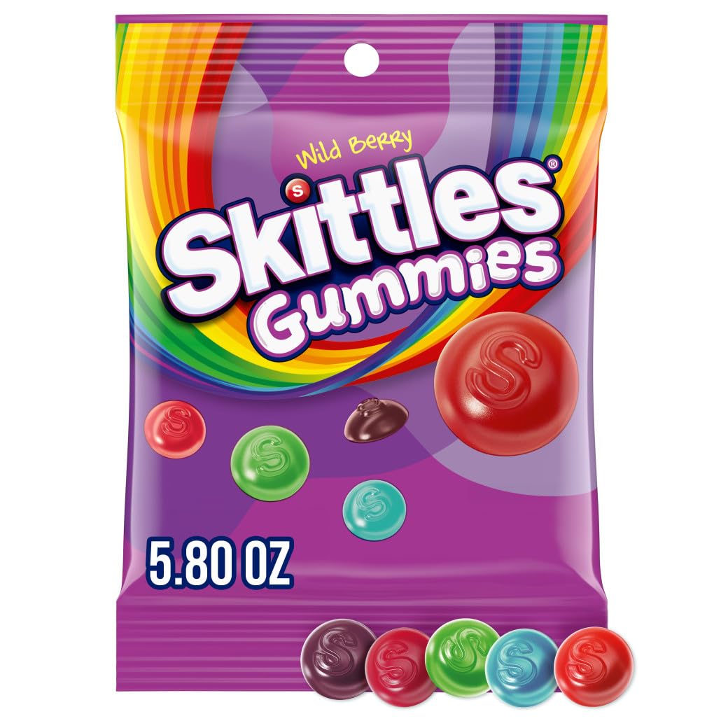 SkittlesGUMMIES Wild Berry Spring Break Gummy Candy, 5.8 Bag