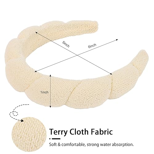 Miniatura 6 de WHAVEL Paquete de 3 diademas de spa para cuidado de la piel, maquillaje, lavado de cara, banda de pelo hinchada de esponja para mujeres y niñas