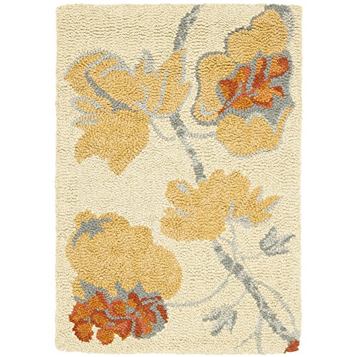 SAFAVIEH Blossom Collection 2' x 3' Beige / Multi BLM922A Handmade Floral Premium Wool Accent Rug