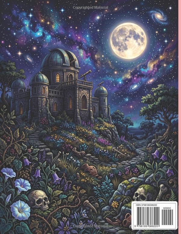 Celestial Ossuary: A Moon & Bones Coloring Book: Aesthetic Zodiac Skulls, Moon Phase Magic, and Starry Skeleton Art | Intricate Line Art Journal for ... Adults (Dark Curiosities Coloring Collection) image 3