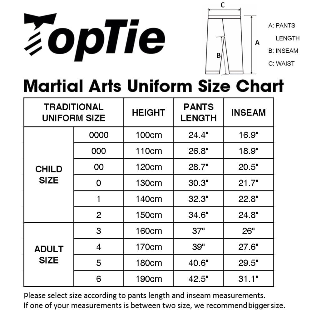 TOPTIE Pantalons de karaté pour Adultes et Enfants, Pantalons Art Martiaux, Kimonos de karaté pour élèves