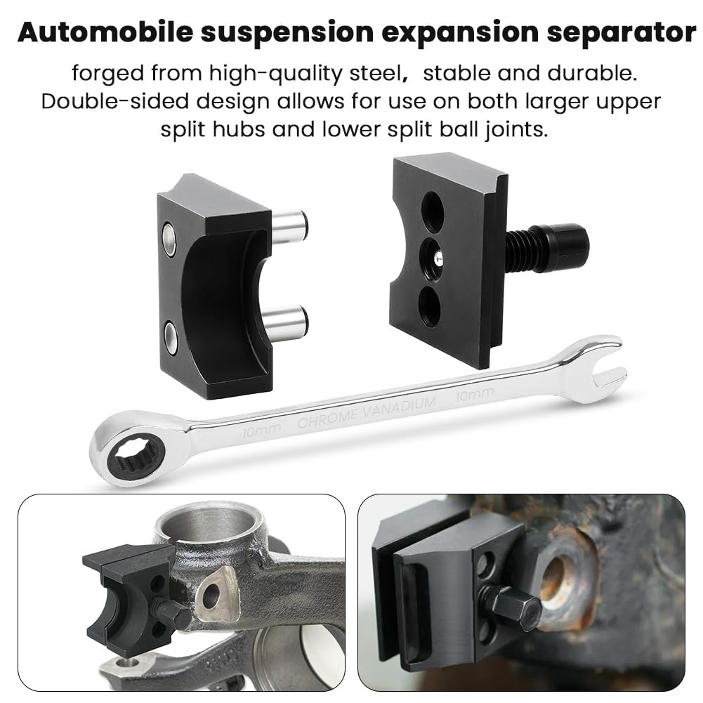 Divaricatore per puntone di Sospensione, Strumento di Divaricatore per Puntone di Sospensione, Divaricatore per Puntone dello Sterzo con Mozzo Diviso, Design a Doppia,con chiave inglese e guanti