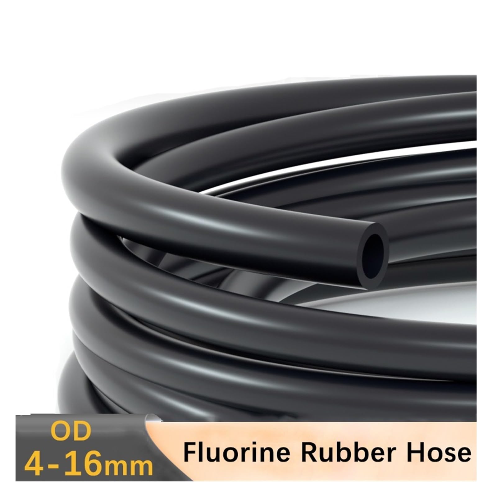 JrEam Fluorkautschukschlauch, Viton-Schlauch, FPM-Rohr, säure- und hitzebeständig, ölbeständig, Fluorkautschukschlauch, Innendurchmesser 2–12 mm(6x9mm)