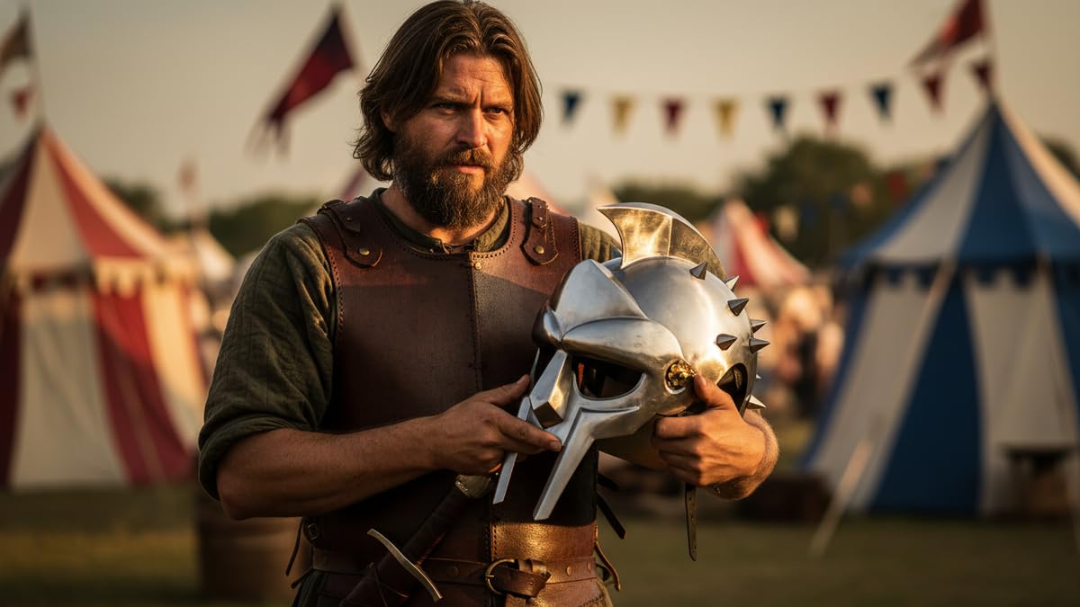 Gladiator Maximus Helmet with Liner Larp Role-Play Fancy-Dress