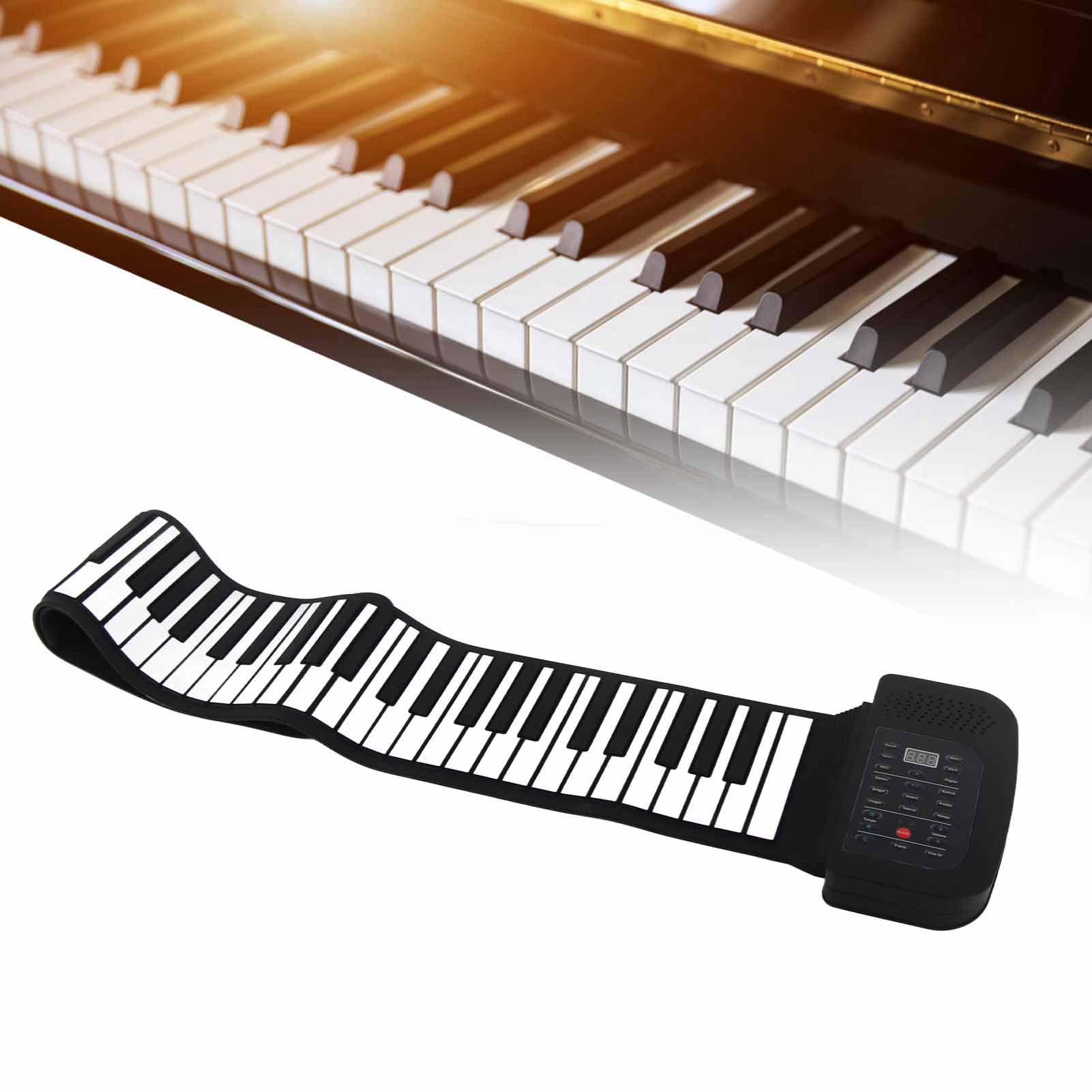 Zwinąć klawiaturę Fortepian, Silikonowe 88 Klawisze Zwirowiska Klawiatury Fortepianowe Ręka Rzucanie Fortepian Edukacja z Panelem Sterującym Dotykowym Przenośne klawiaturę Fortepian Składany (88