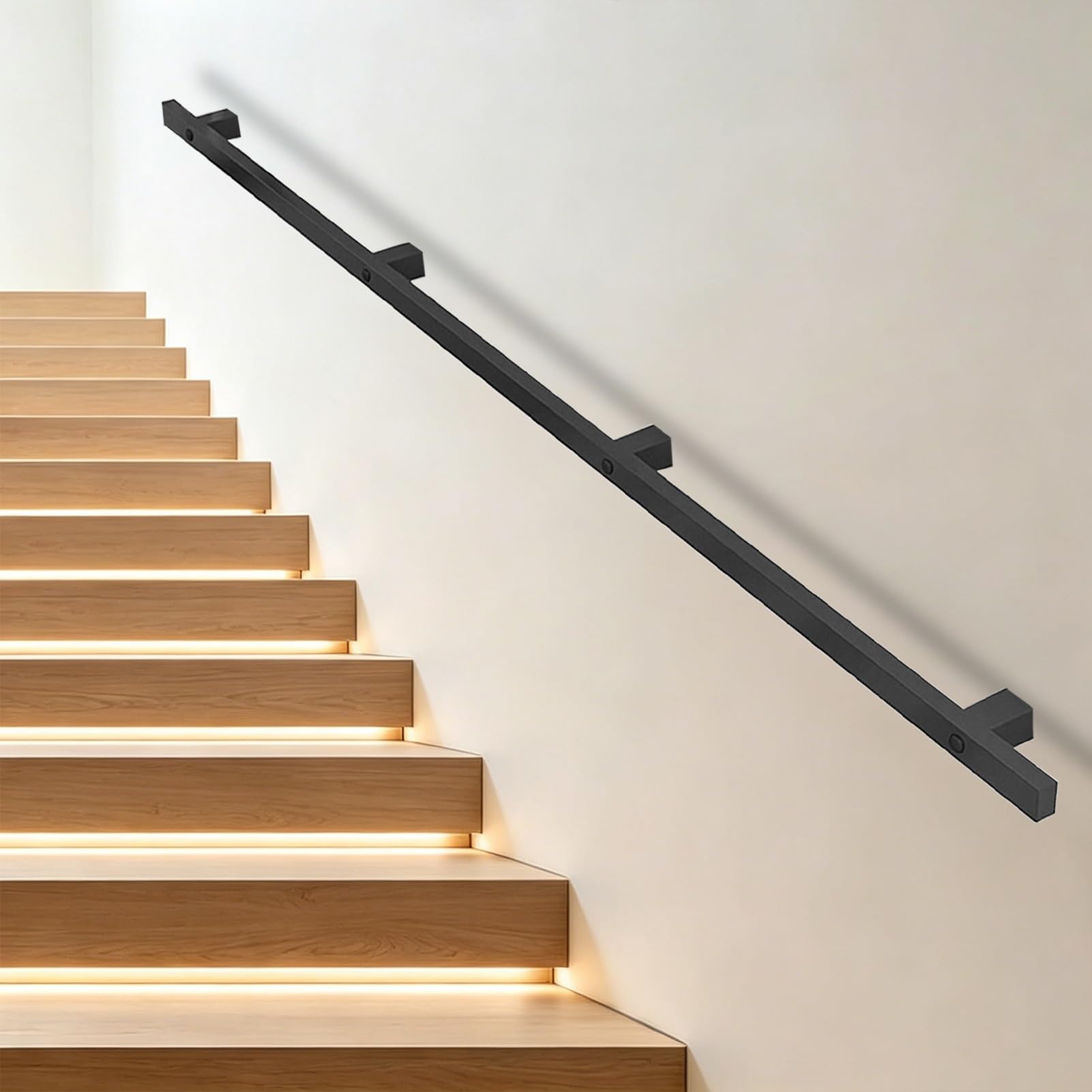 Drsyffsup One Color 1Ft-20Ft Stair Railing Indoor – Wall-Mounted Metal Handrail