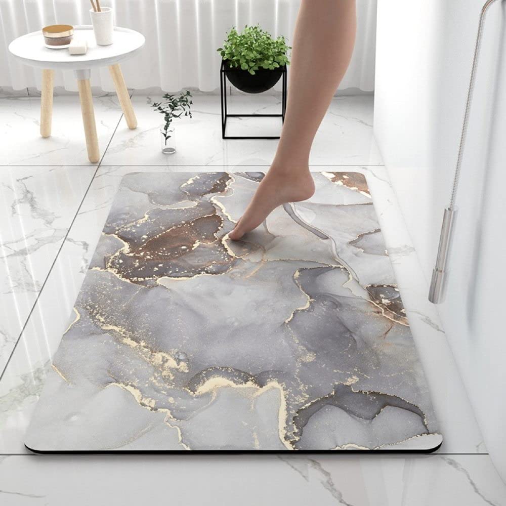 SHENGANG Dywaniki łazienkowe miękka mata podłogowa super chłonna toaleta dywan drzwi maty pod stopy łazienka antypoślizgowa gumowa dywanik pod prysznic, 7, 50 x 80 cm