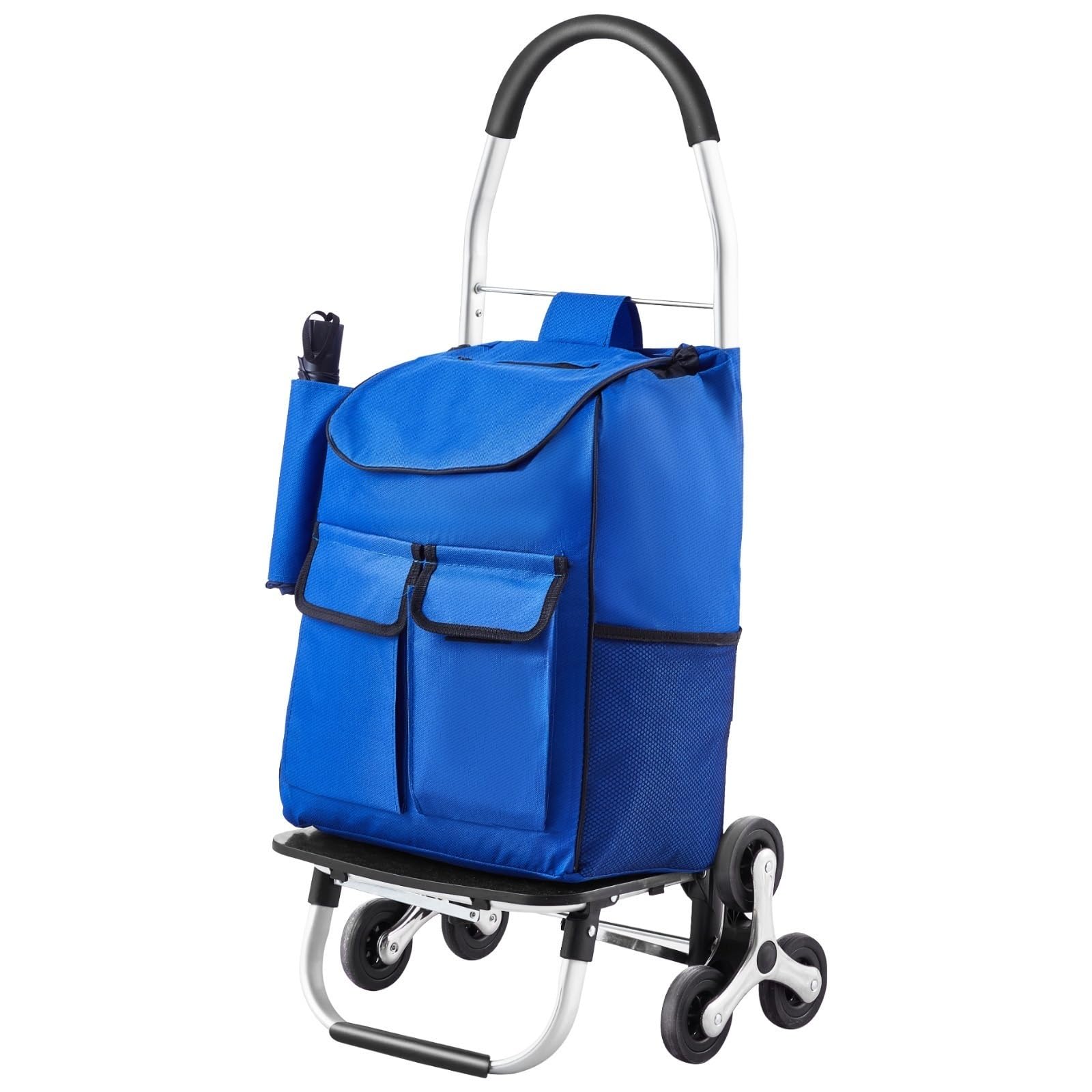 Foldable Shopping Bag with Wheels Folding Shopping Cart Stair Climbing Handcart With Wheels Bag Hand Truck For Grocery Laundry Storage