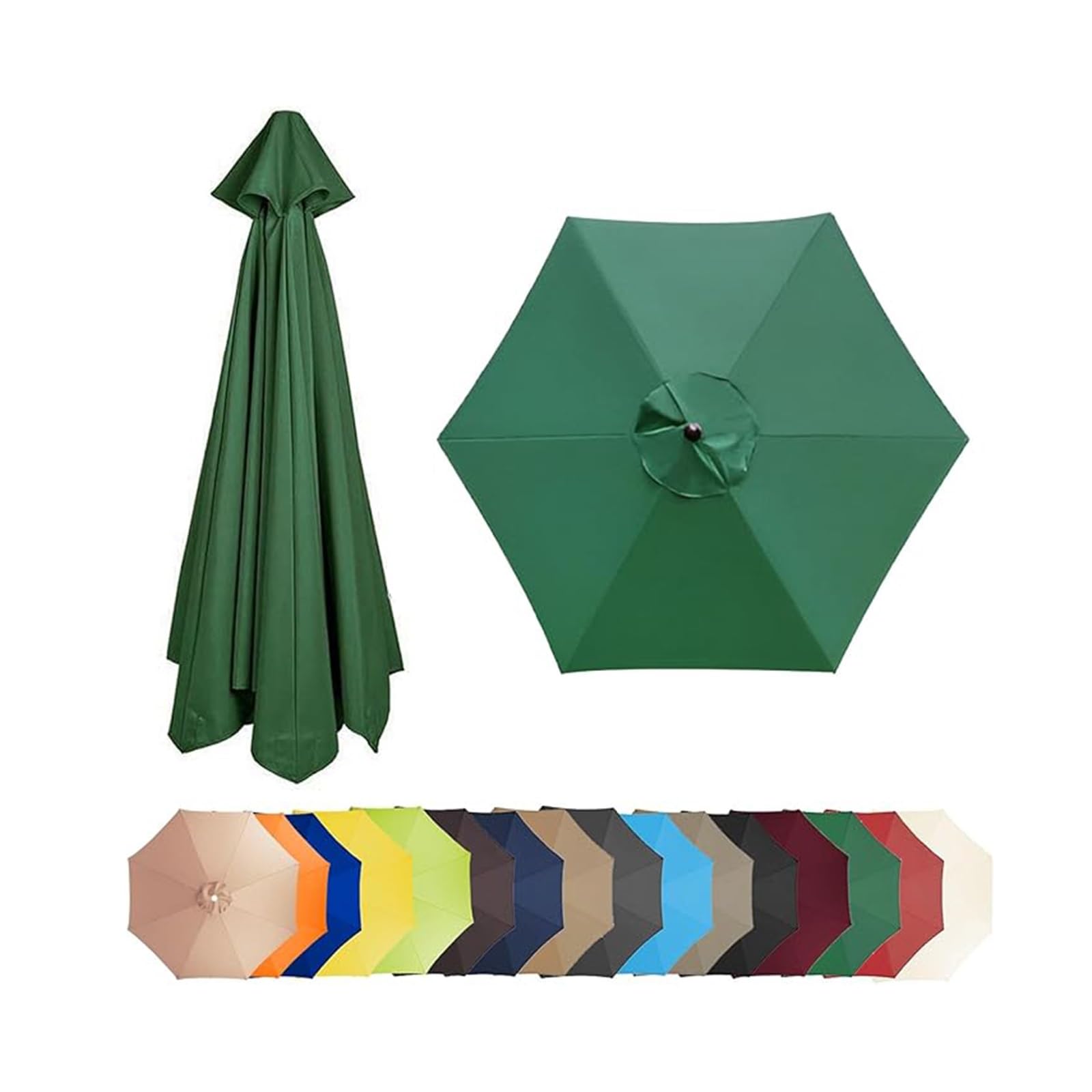 Tettoia di ricambio per ombrellone a sbalzo a 6/8 costole, in tessuto, per patio, giardino, piscina, verde, 270 cm, soluzione ombreggiante per esterni