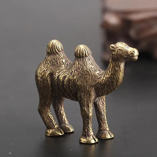 Miniatura 3 de Figuritas de latón animal, hecho a mano, mini latón puro, retro, estatua de camel, decoración de escritorio, adornos para decoración del hogar,
