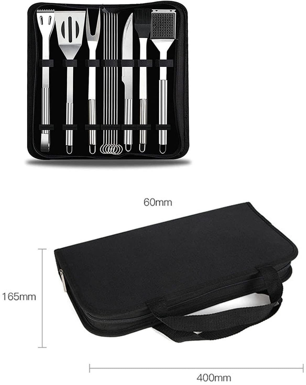 MRKU Edelstahl-Werkzeugset, 9-teiliges Zubehör, rostfreie und langlebige Clips, tragbare Campingutensilien, Party-Geschenkset