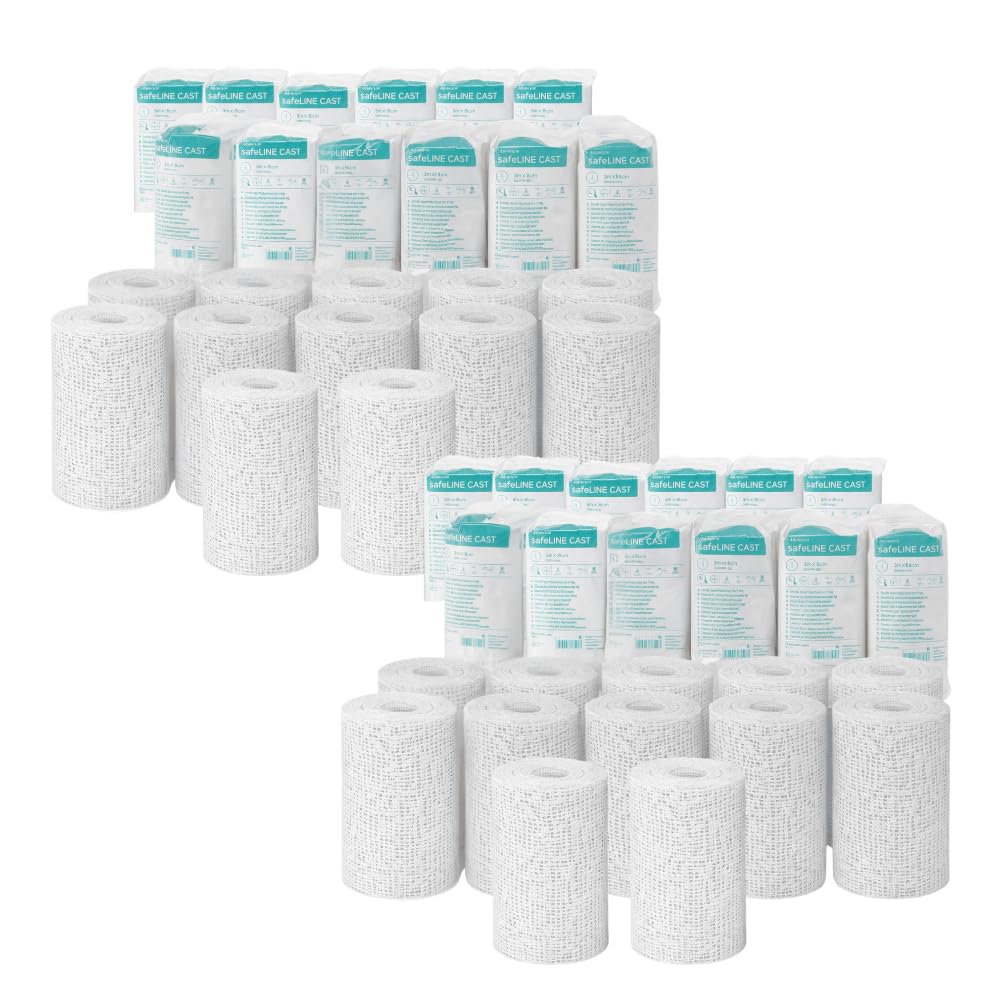 Gipsbinden 24er Set Schnellgipsbinden 24x Gips Abdruck Binden 10 cm x 300 cm Gipsabdruck Gipsbinde zum Basteln schnelltrocknend G33