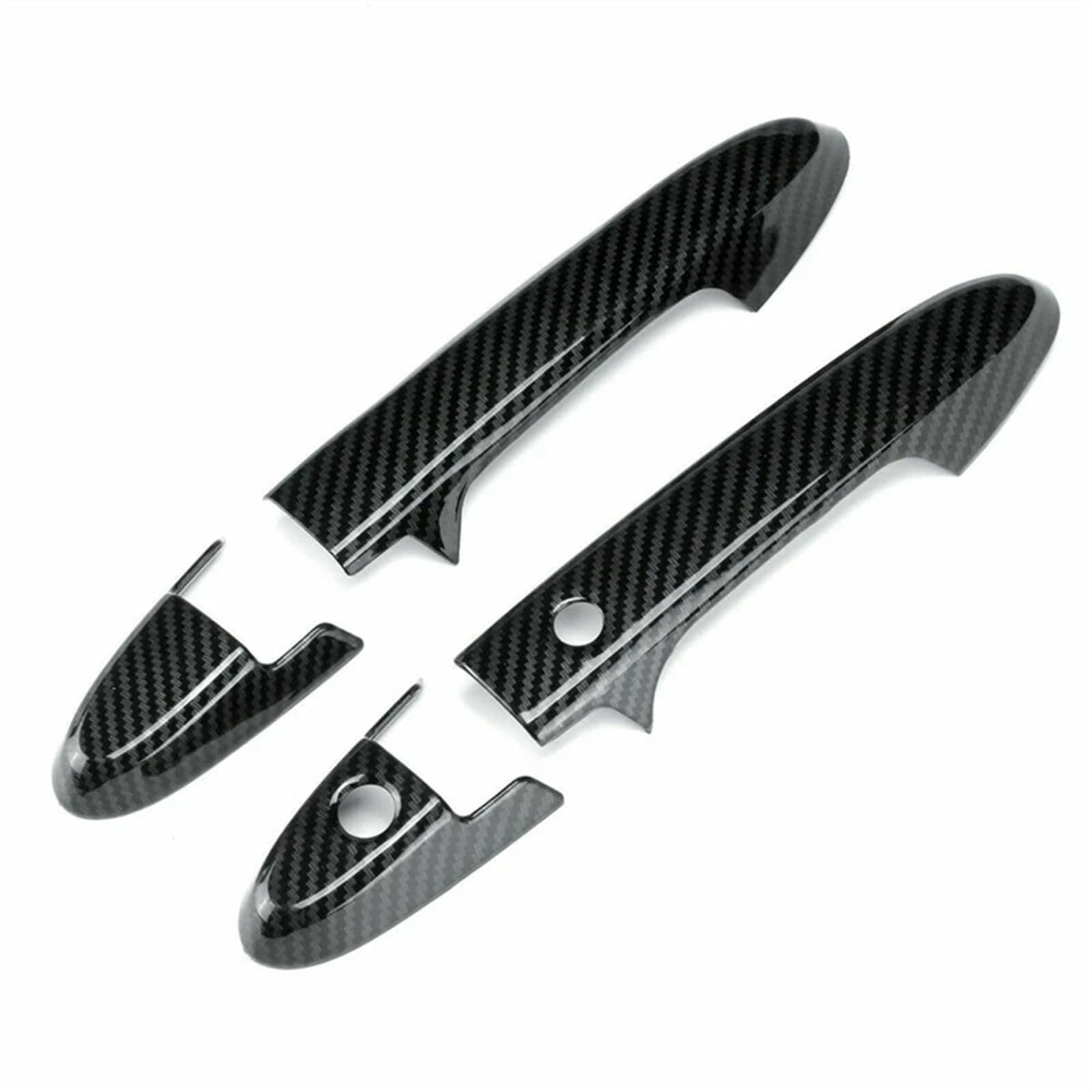 OUVECR for HRV for HR-V for Vezel 2014-2019 Car Exterior Door Handles Covers Bowl Carbon Fiber Protector Catch Cap Stickers Accessories Car Outer Door Handle(No smartkey Hole)