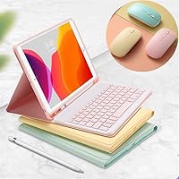 Vista 10 de Teclado de color para iPad 6ª 5ª generación Air 2 iPad Pro 9.7 Funda de teclado con mouse Linda funda de teclado inalámbrico desmontable extraíble