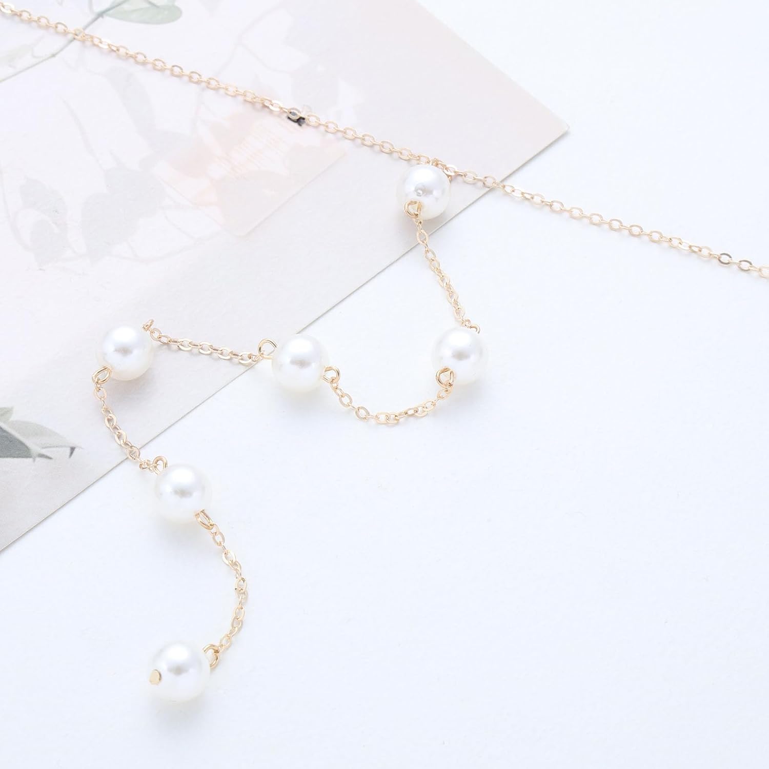 Vintage Pearl Y Lariat Necklace Long Pearl Drop Y Necklace Gold Pearls Lariat Chain Necklaces Long Pearls Pendant Necklaces Jewelry for Women - Image 4