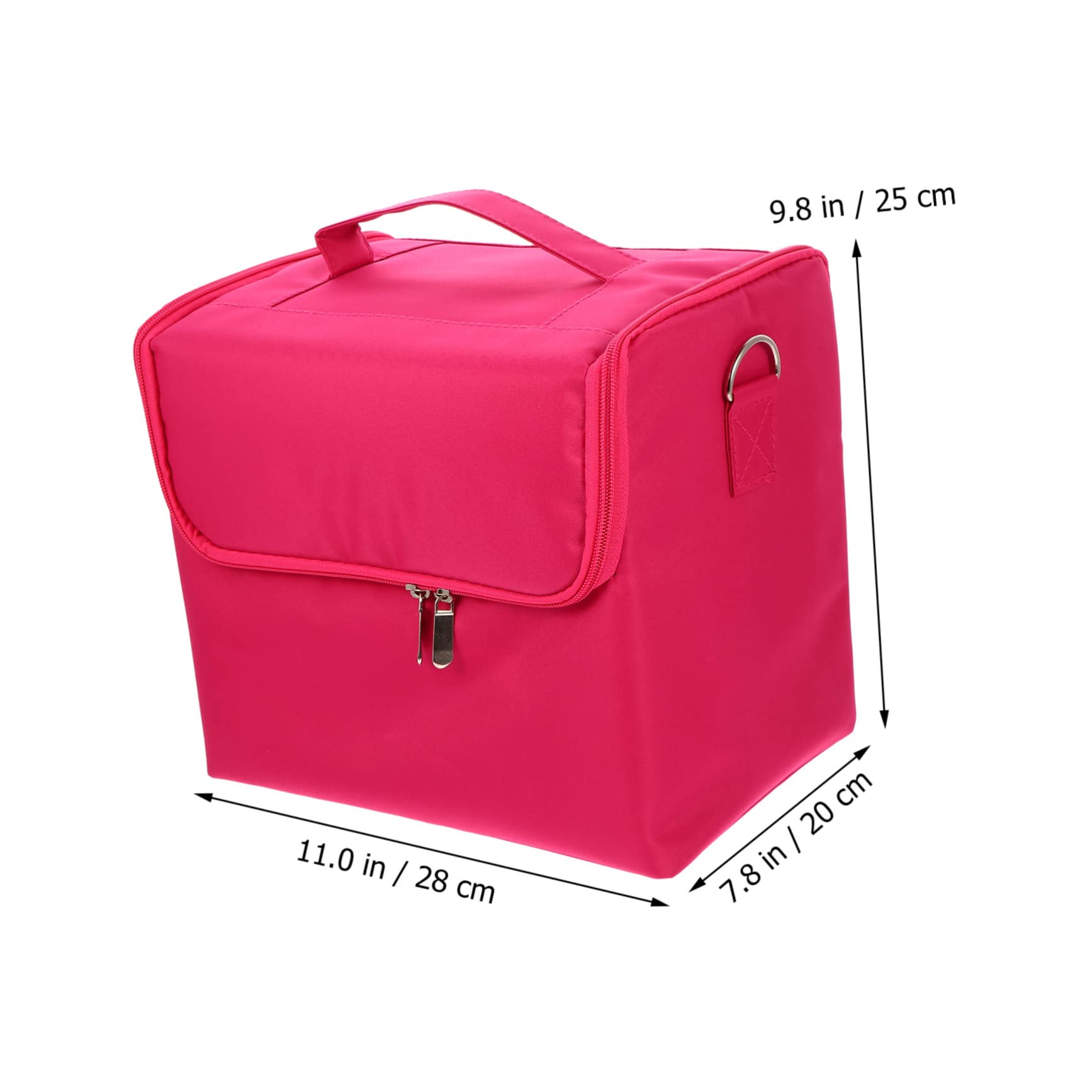 PACKOVE Maletín de Maquillaje Profesional y Ligero, Organizador Multilayer de Tela Oxford Asa Ancha y Cremallera de Doble Vía