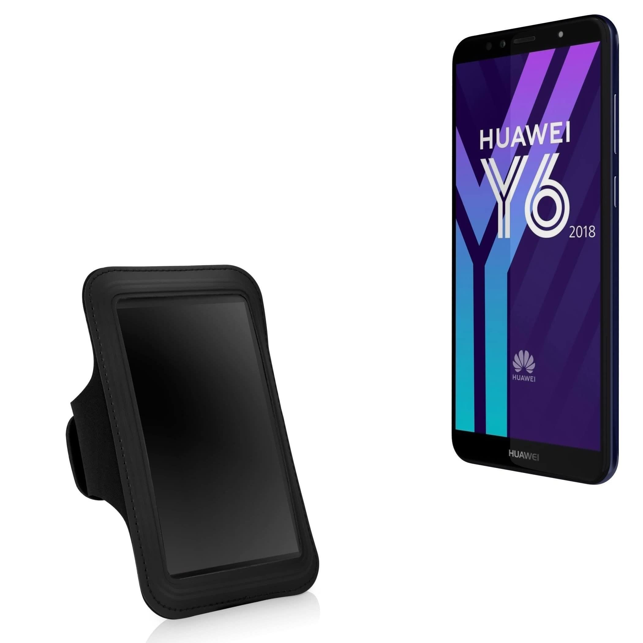 BoxWave Case Compatible with Huawei Y6 (2018) - Sports Armband, Adjustable Armband for Workout and Running for Huawei Y6 (2018) - Jet Black