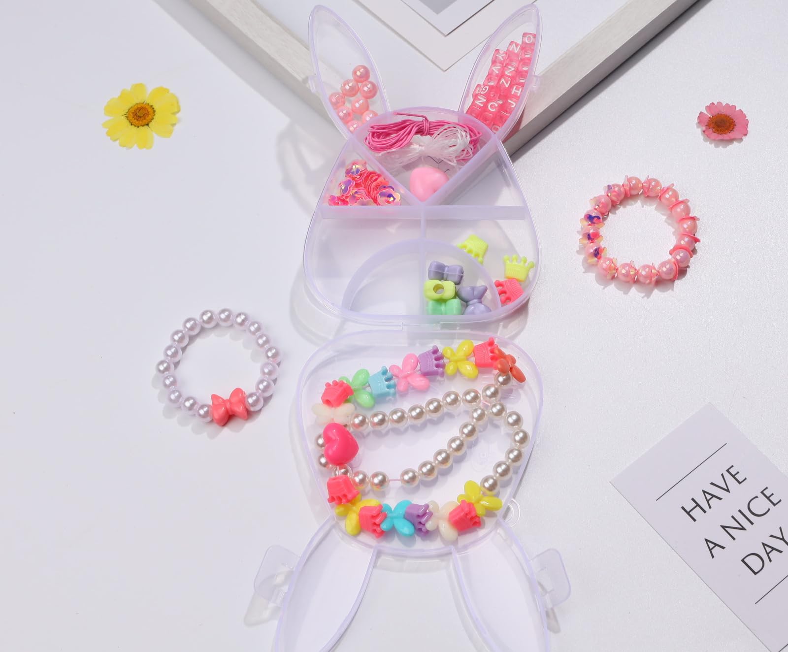 PAVELS Beads for threading children's jewellery crafts DIY rabbit - Image 2