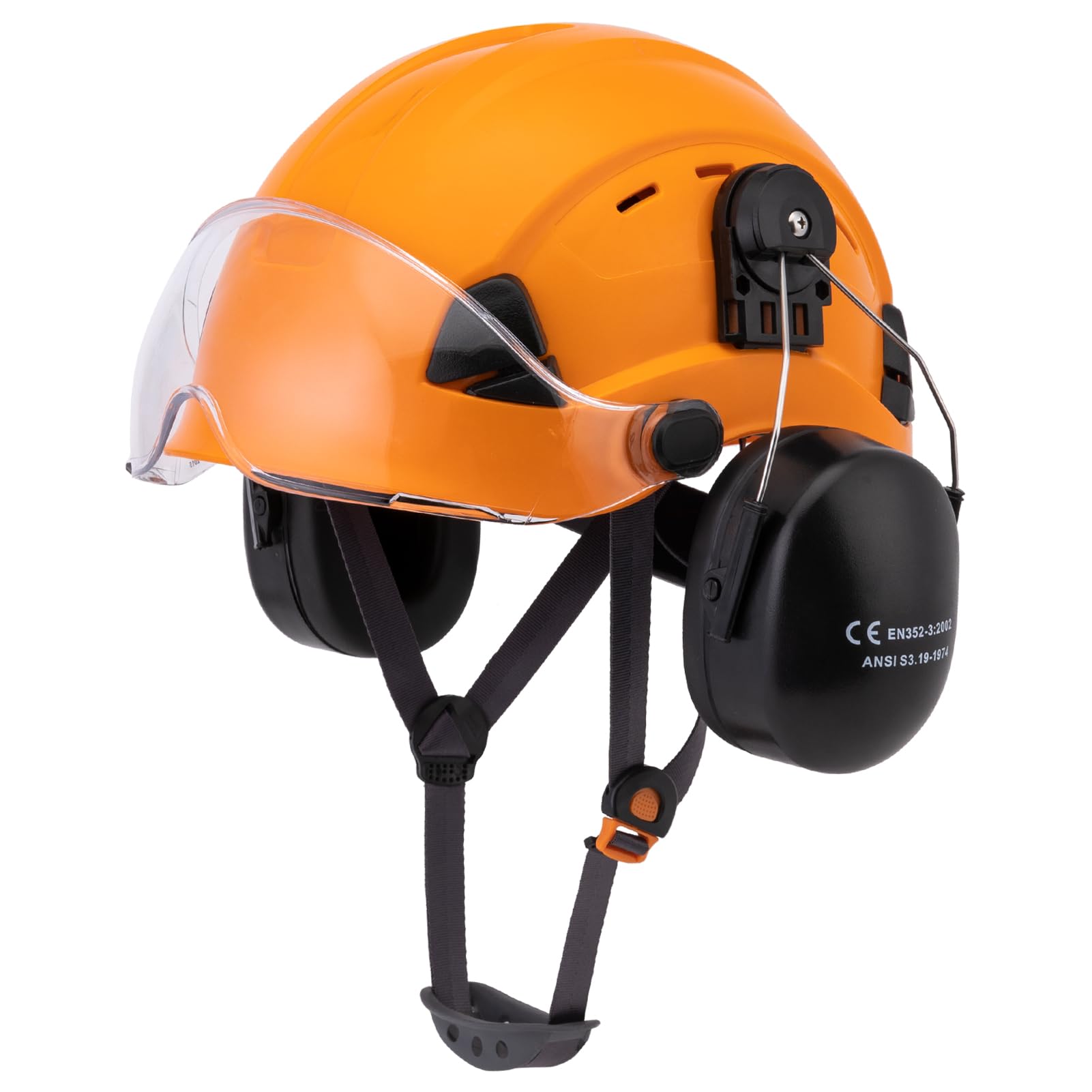 LOHASWORK Safety Hard Hat with Visor - ANSI Z89.1 Approved ABS Adjustable Vented Helmet - 6-Point Suspension,Construction Work Hardhats