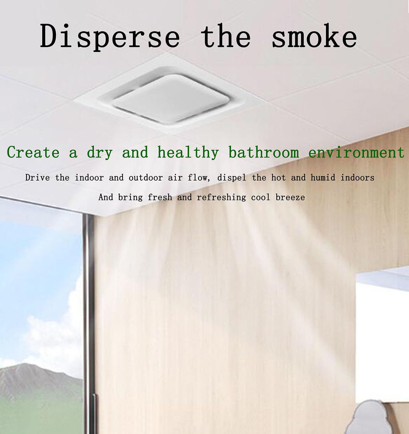 ICEMOB Estrattore Aria Silenzioso Soffitto,Spiratore Bagno,Motore in Rame Puro,Ventola Aspirazione Cucina 150 M³/Ora,per Cantina,Lavanderia, Servizi Igienici,Facile da Installare,10 Inches
