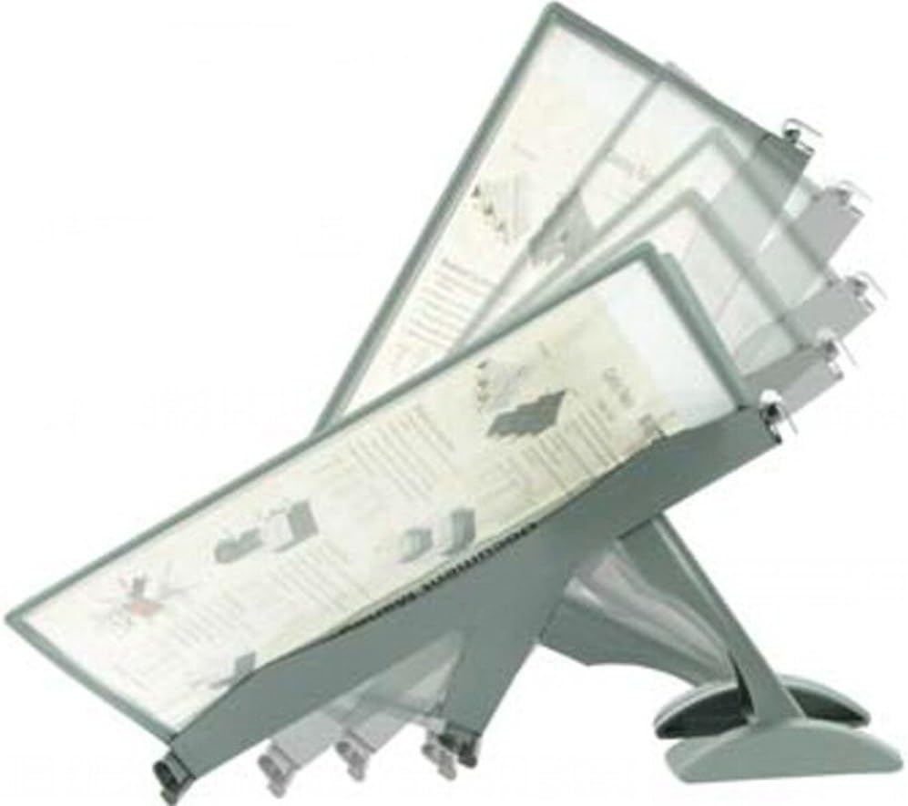 Martin Yale MVSM10 MasterView Executive Desktop Stand, 10 Sleeves Display up To 20 Documents at a Time, Sleeves Hold 8 1/2" x 11" and A-4 Size Paper