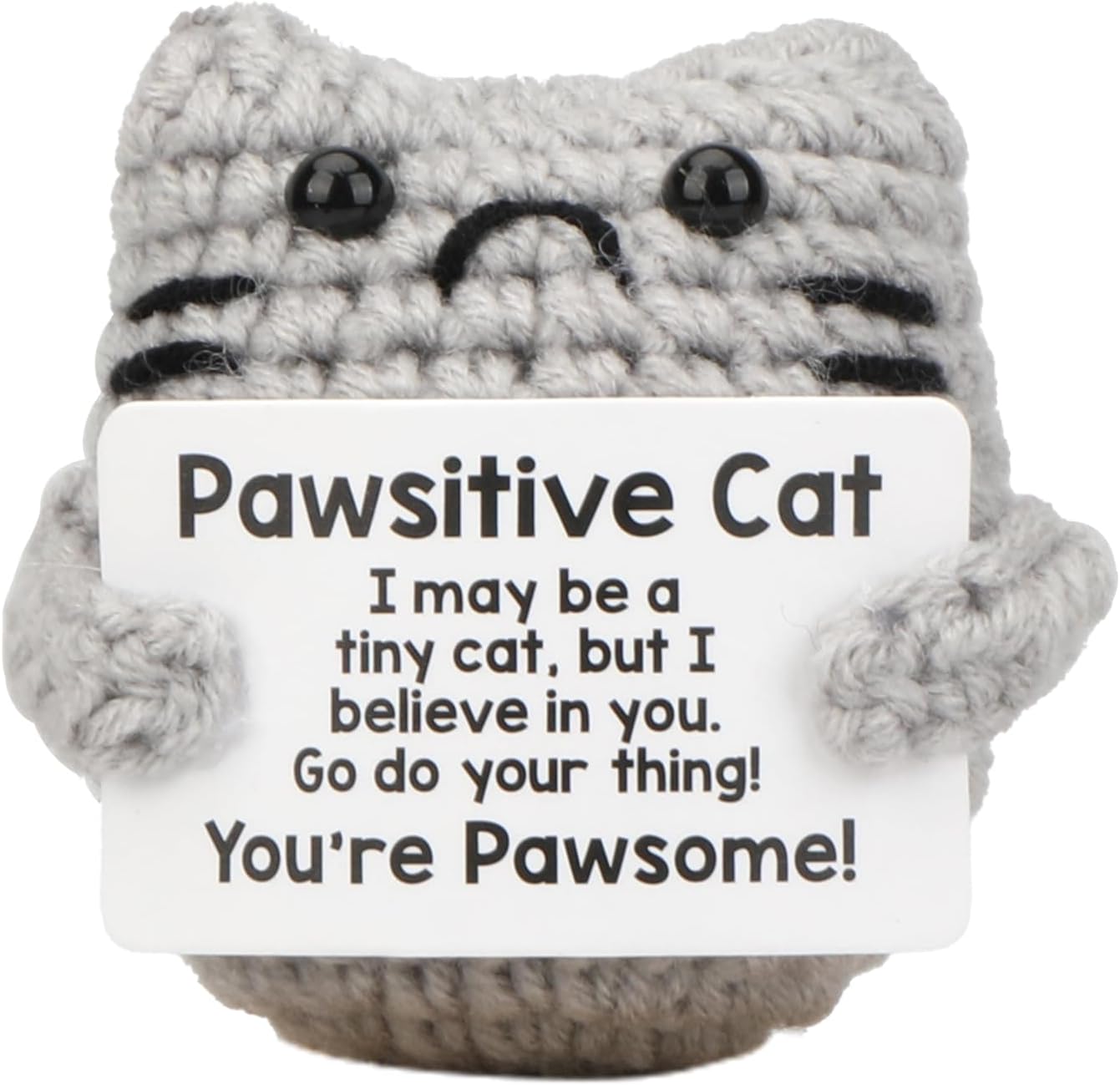 Positive Cat Gift, Emotional Support Nuggets, Handmade Positive Crochet Animals, Encouragement Ornament, Emotional Support Crochet, Cheer up Decor for Birthday, Farewell Gift