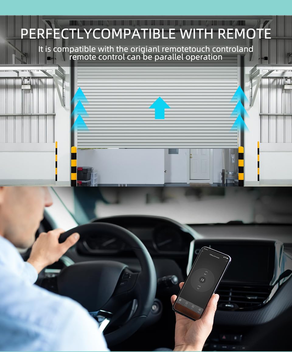Mengshen Lot de 2 mini interrupteurs intelligents sans fil 4 voies pour porte de garage - Pas de hub nécessaire - Application Tuya - Contrôle vocal - Compatible avec Alexa et Google