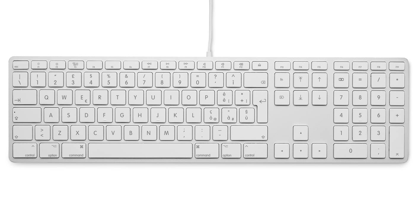 lmp – Clavier Italien (QWERTY) avec Pavé numérique, Couverture Supérieur en Aluminium et 2 Ports USB – pour Mac