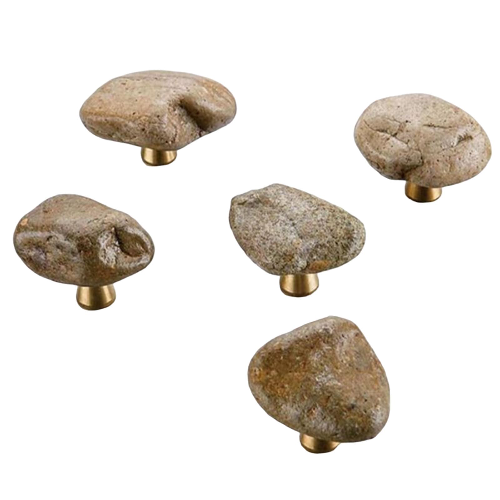 RAFGALDEX 5Pcs Cobblestone Cabinet Knob Furniture Decorative Handle Wardrobe Pull Simple Drawer Knob Furniture Hardware Cobblestone Cabinet Pull and