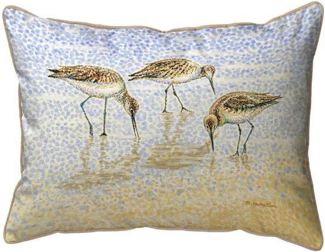 20 x 24 in. Willet Sandpipers Feeding Zippered Pillow - Extra Large