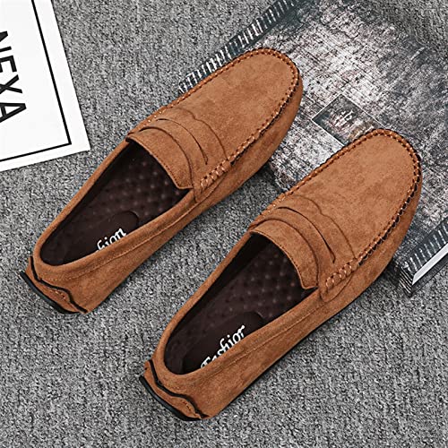 Men's Loafers Shoes Genuine Leather Round Toe Suede Vamp Penny Loafer Anti-Slip Flexible Slip Resistant Casual Slip-on3