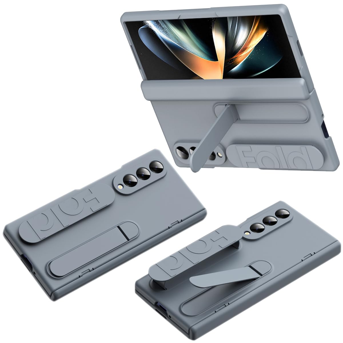 Étui Galaxy Z Fold 4 protection d'écran intégrée antichoc gris