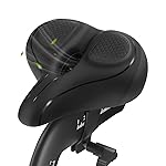 Oversized Bike Seat, Wide Bicycle Seat for Women Men Comfort, Universal Waterproof Bike Saddle Replacement with Safety Reflective Strip for Peloton, Exercise Bikes, Cruiser, City Bikes (All Black New)
